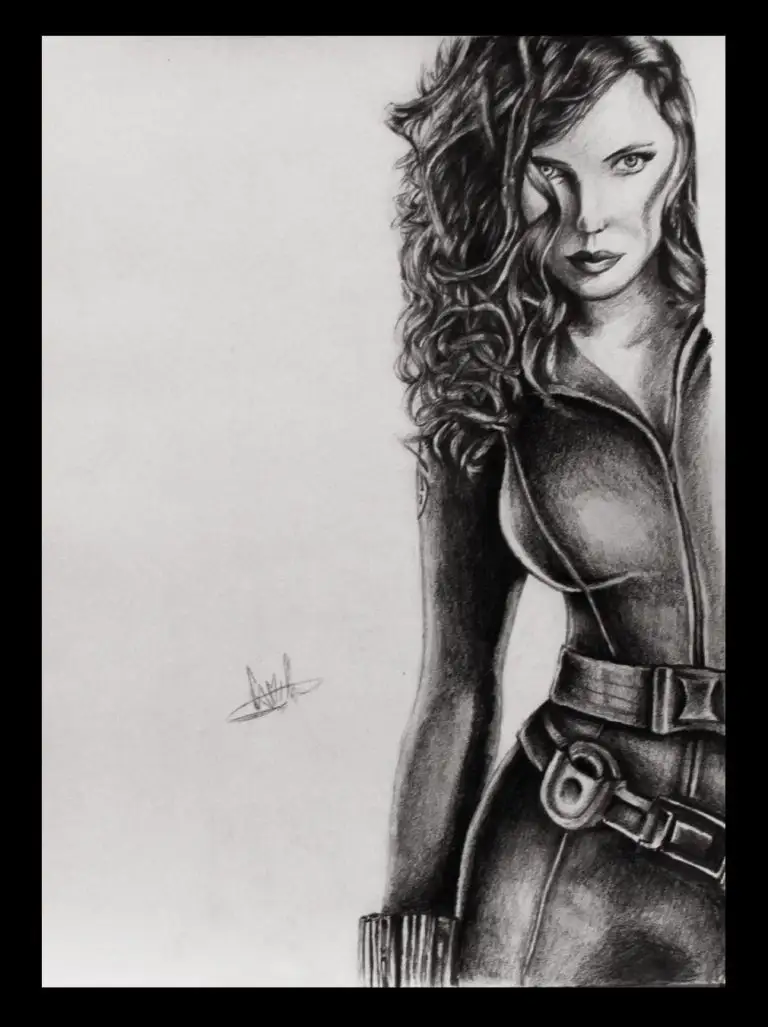 Retrato grafito Black Widow