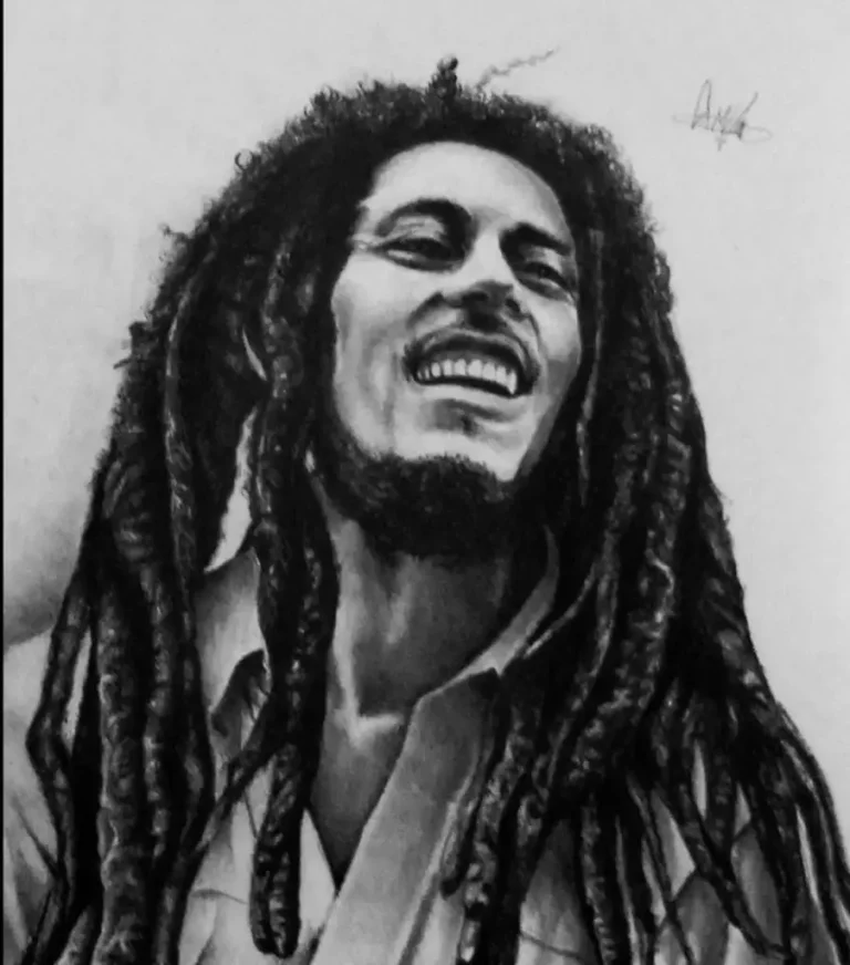 Retrato lapiz grafito Bob marley